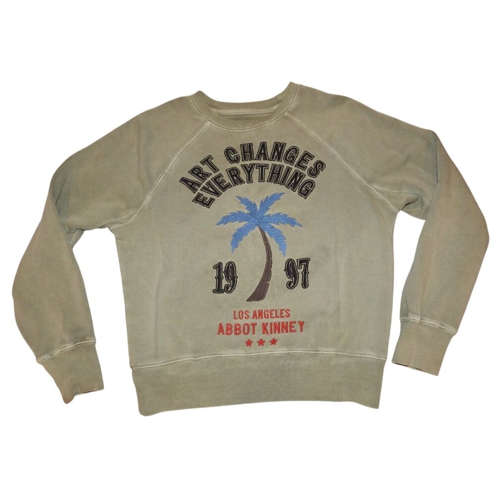 ZADIG VOLTAIRE Upper Brode Palm Embroidery Art Changes Everything Sweatshirt XS